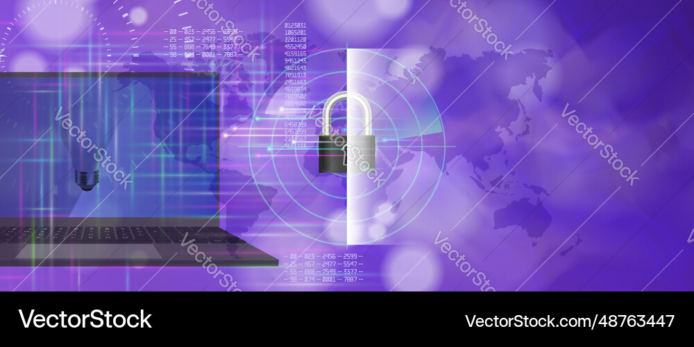 Global network cyber security database Global network cyber security database vector image