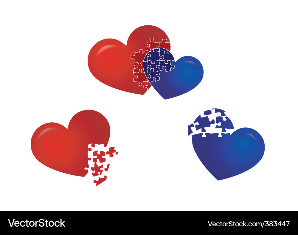 Heart Connection Puzzle Vector Image