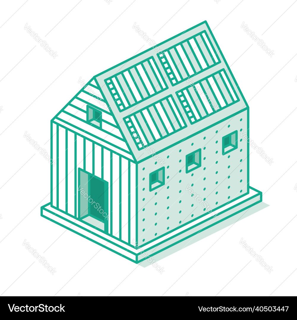 Isometric country house isolated on white small Isometric country house isolated on white small vector image