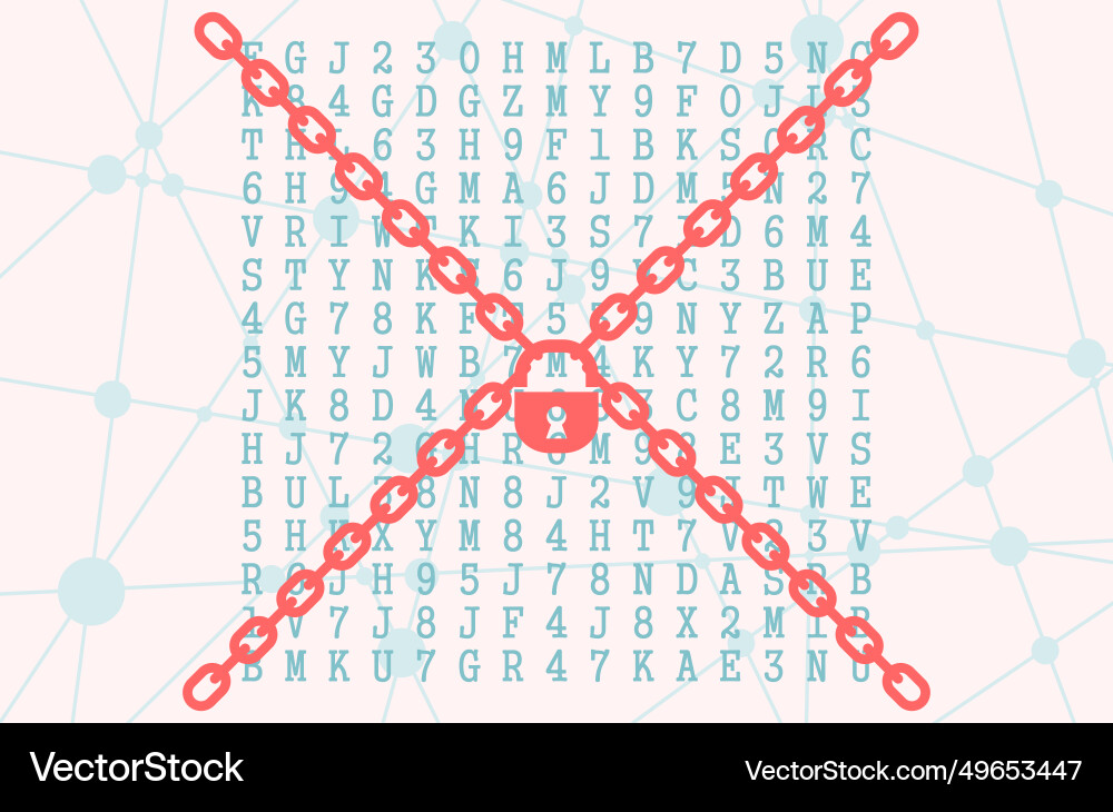 Machine code with lock and chains cyber security Machine code with lock and chains cyber security vector image