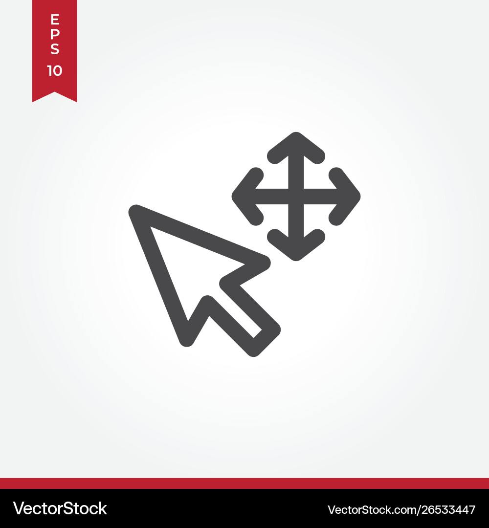 Move arrows icon in modern style for web site Move arrows icon in modern style for web site vector image
