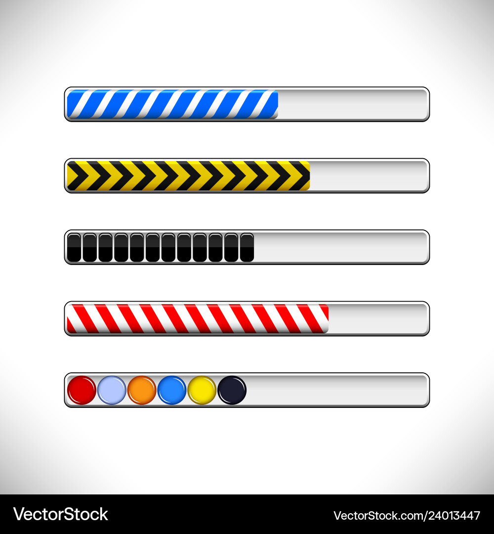 Preloader progress web downloading bar a set Preloader progress web downloading bar a set vector image