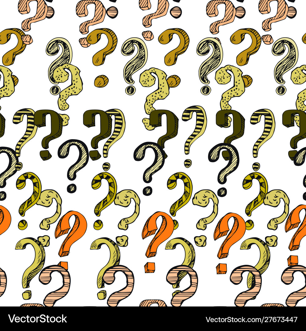 Seamless pattern doodle questions marks set Seamless pattern doodle questions marks set vector image