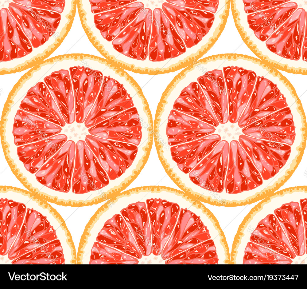 Seamless pattern from grapefruit slices citrus vector image