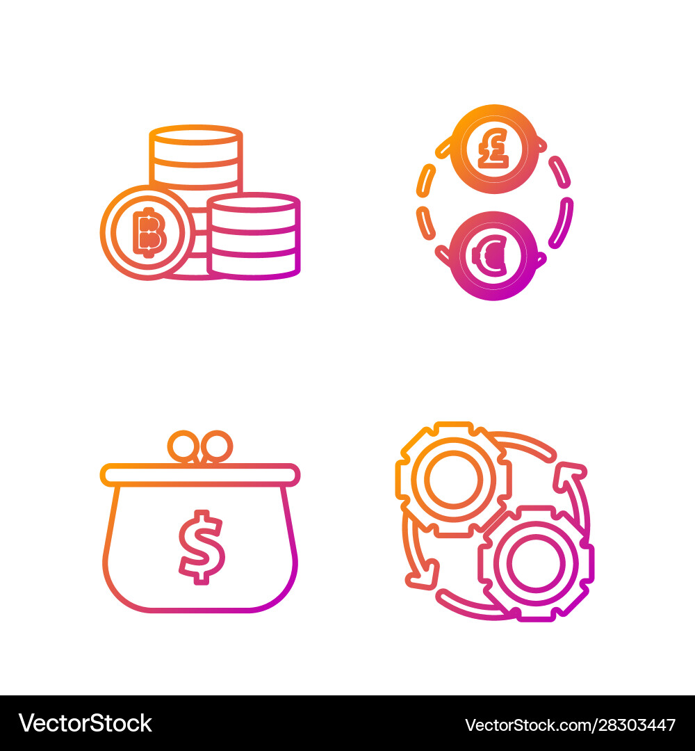 Set line gear and arrows as workflow process Vector Image