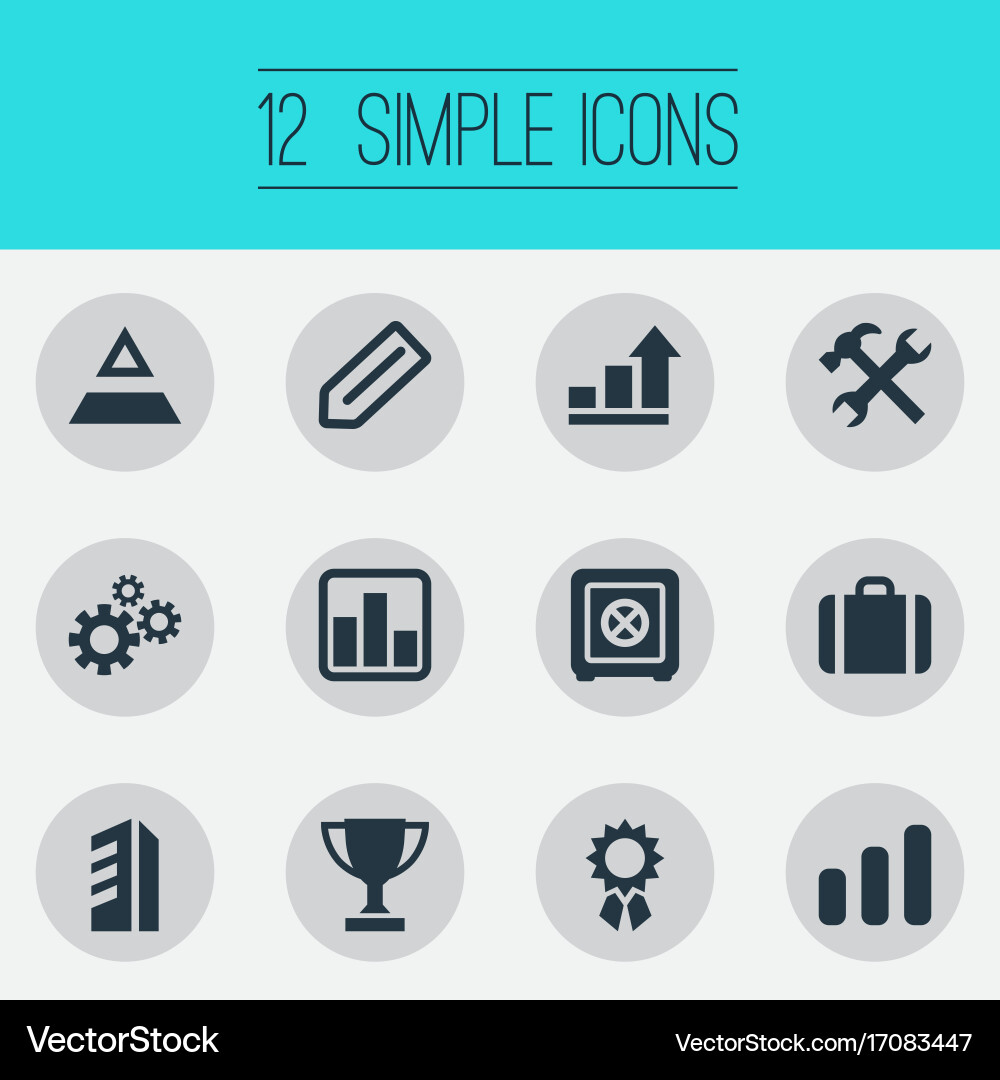 Set of simple startup icons vector image