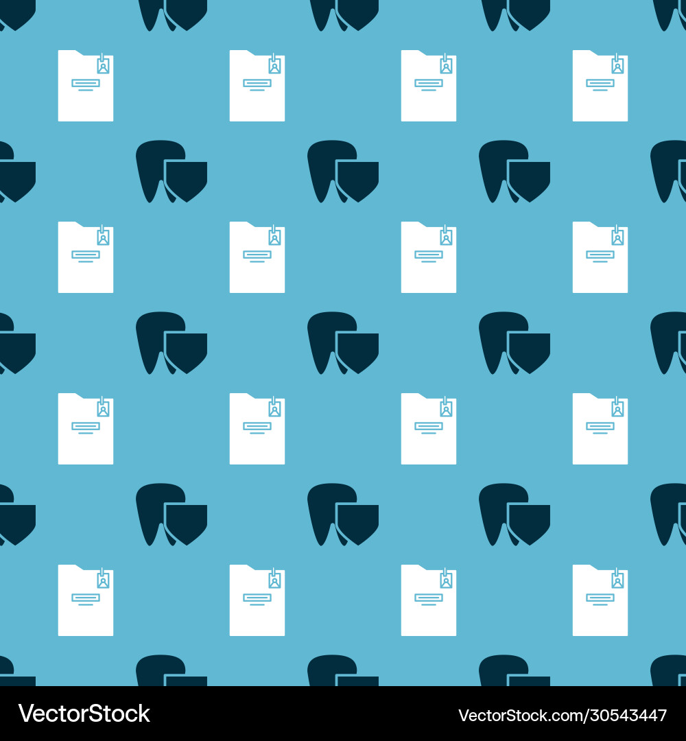 Set tooth with shield and personal folder Set tooth with shield and personal folder vector image