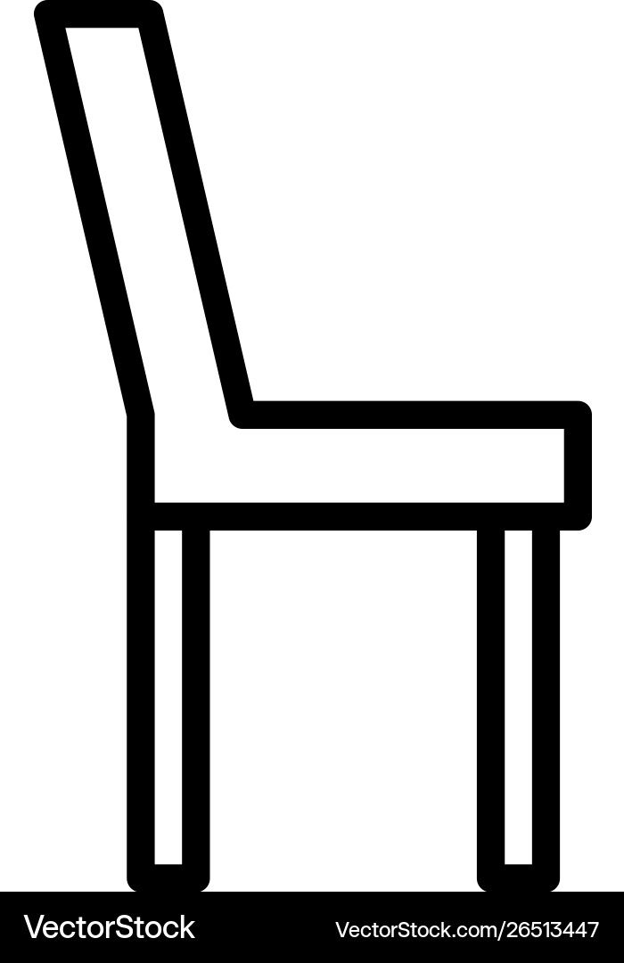 Simple Chair Line Icon Royalty Free Vector Image