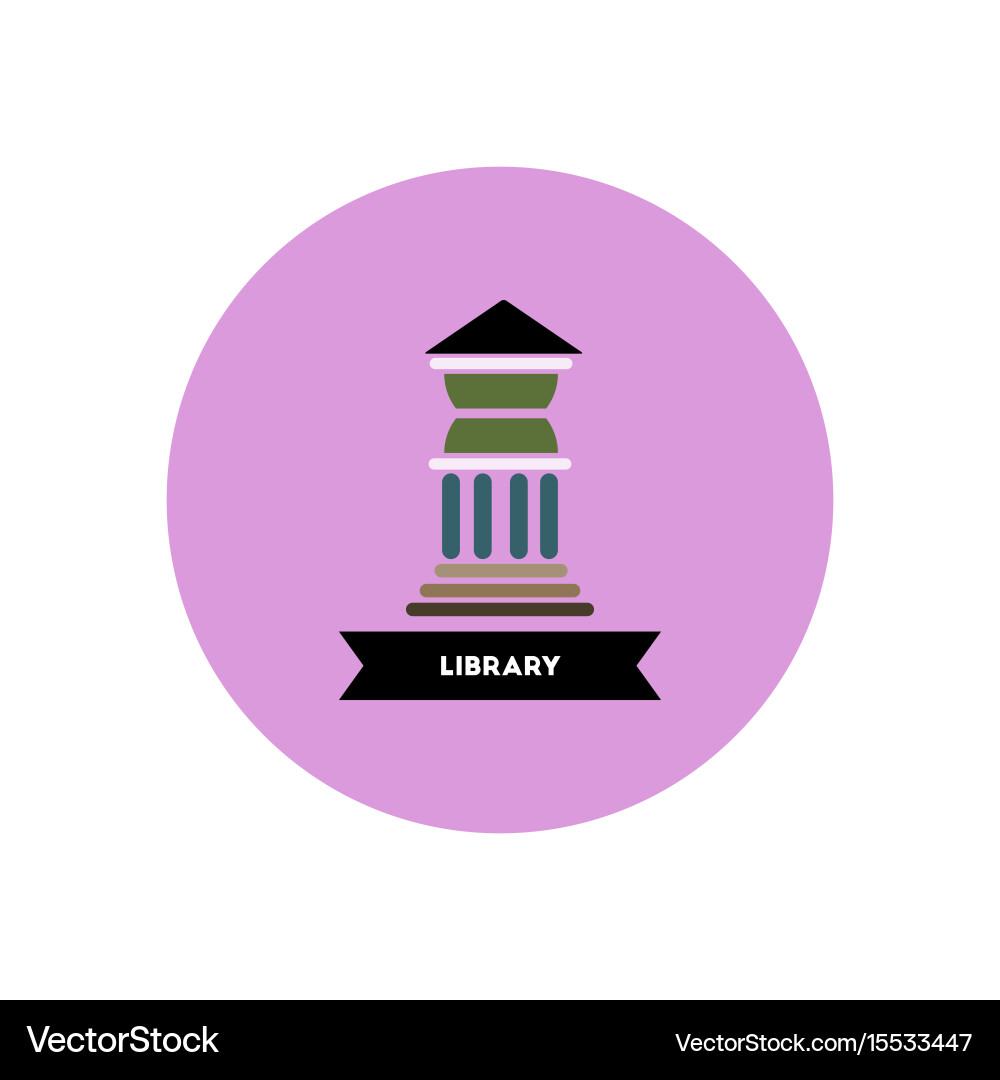 Stylish icon in color circle building university Vector Image