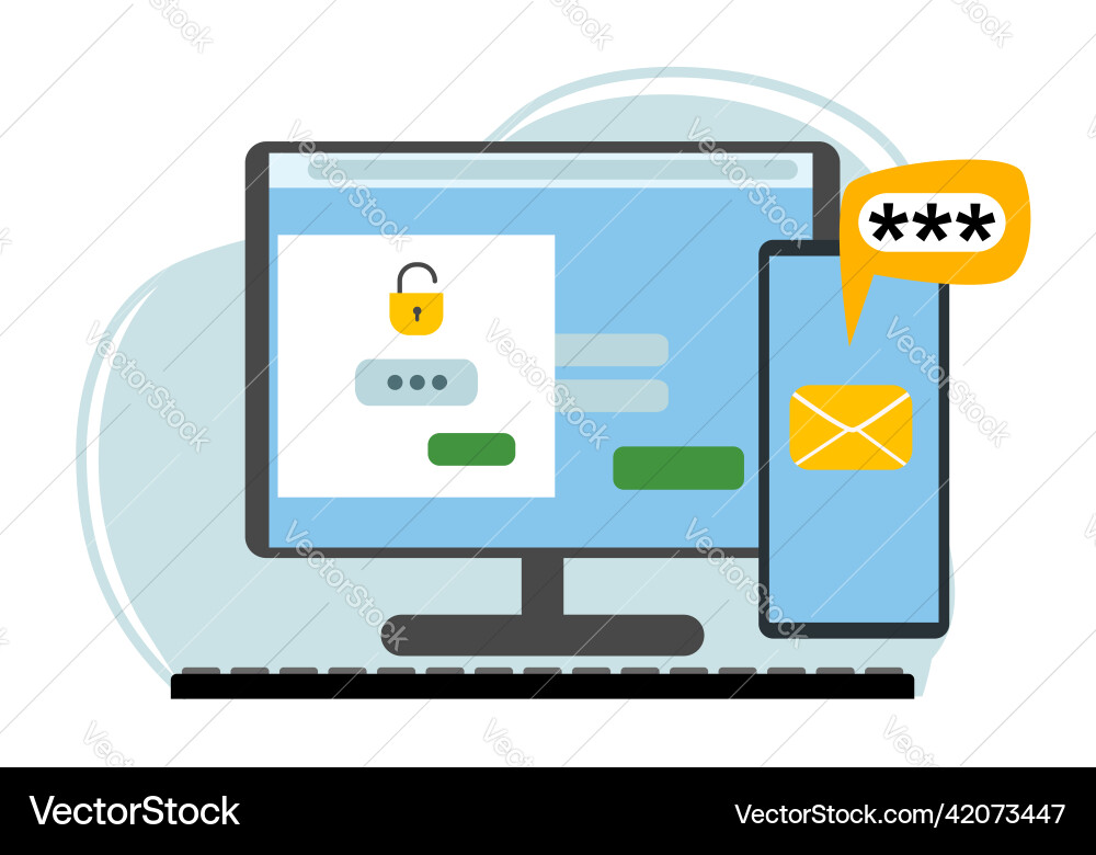 Two-factor authentication security login Vector Image