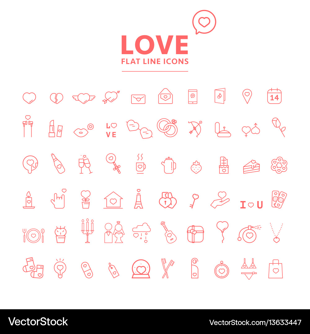 Valentine's Day Icons & Objects Vector Image