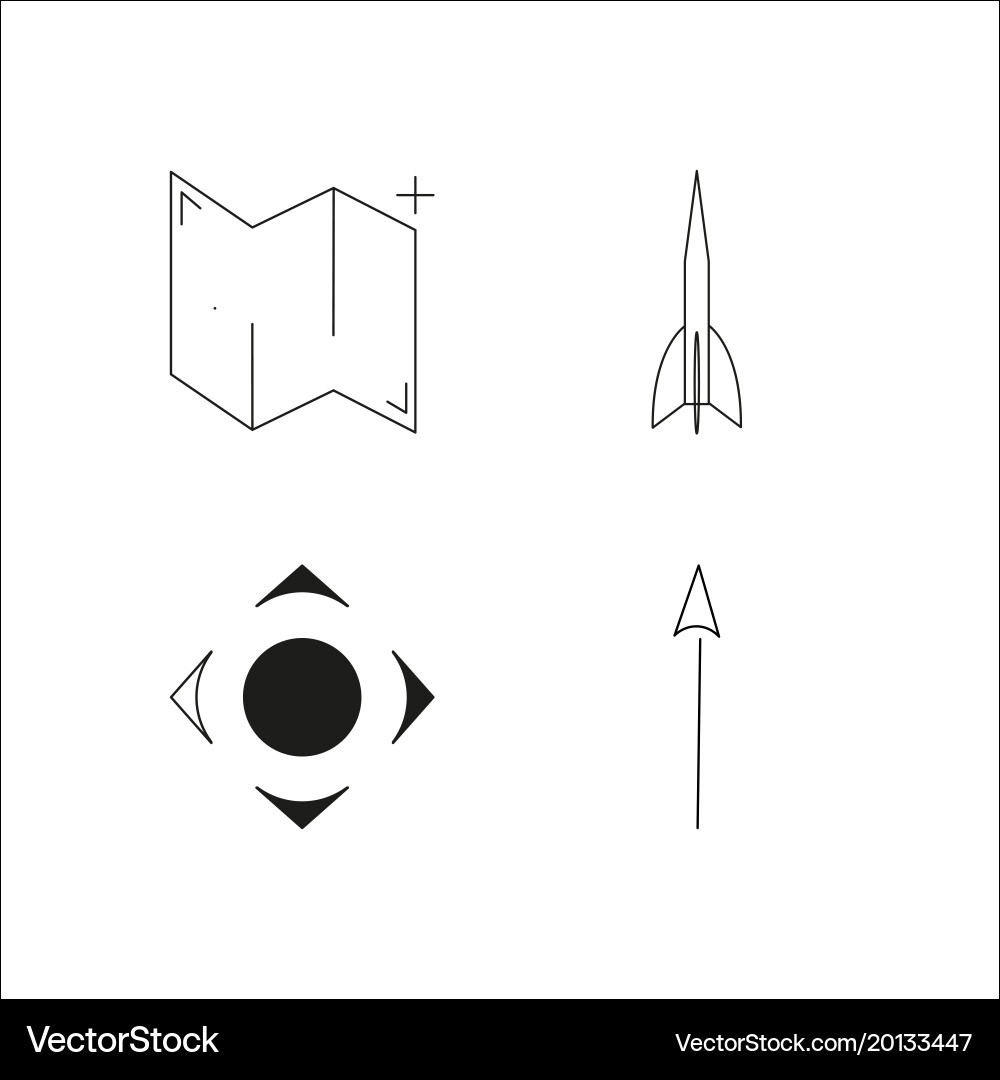 Web simple linear icon setsimple outline icons vector image