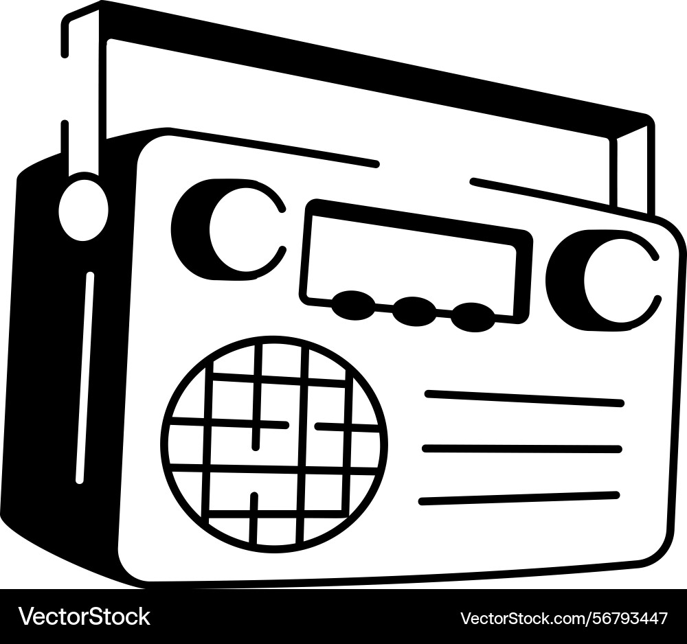 Weba sketchy style icon of radio set Vector Image