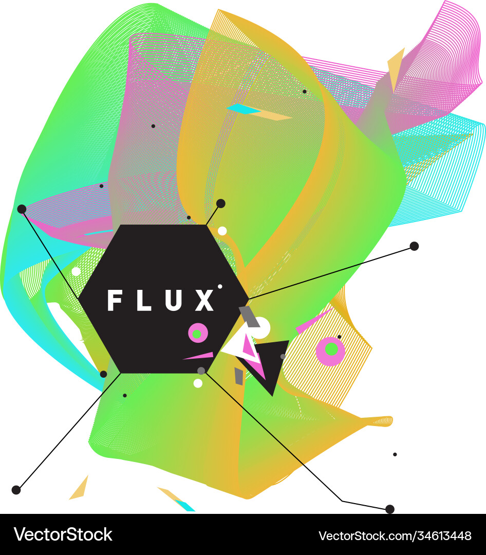3d colorful wave background dynamic flux effect Vector Image