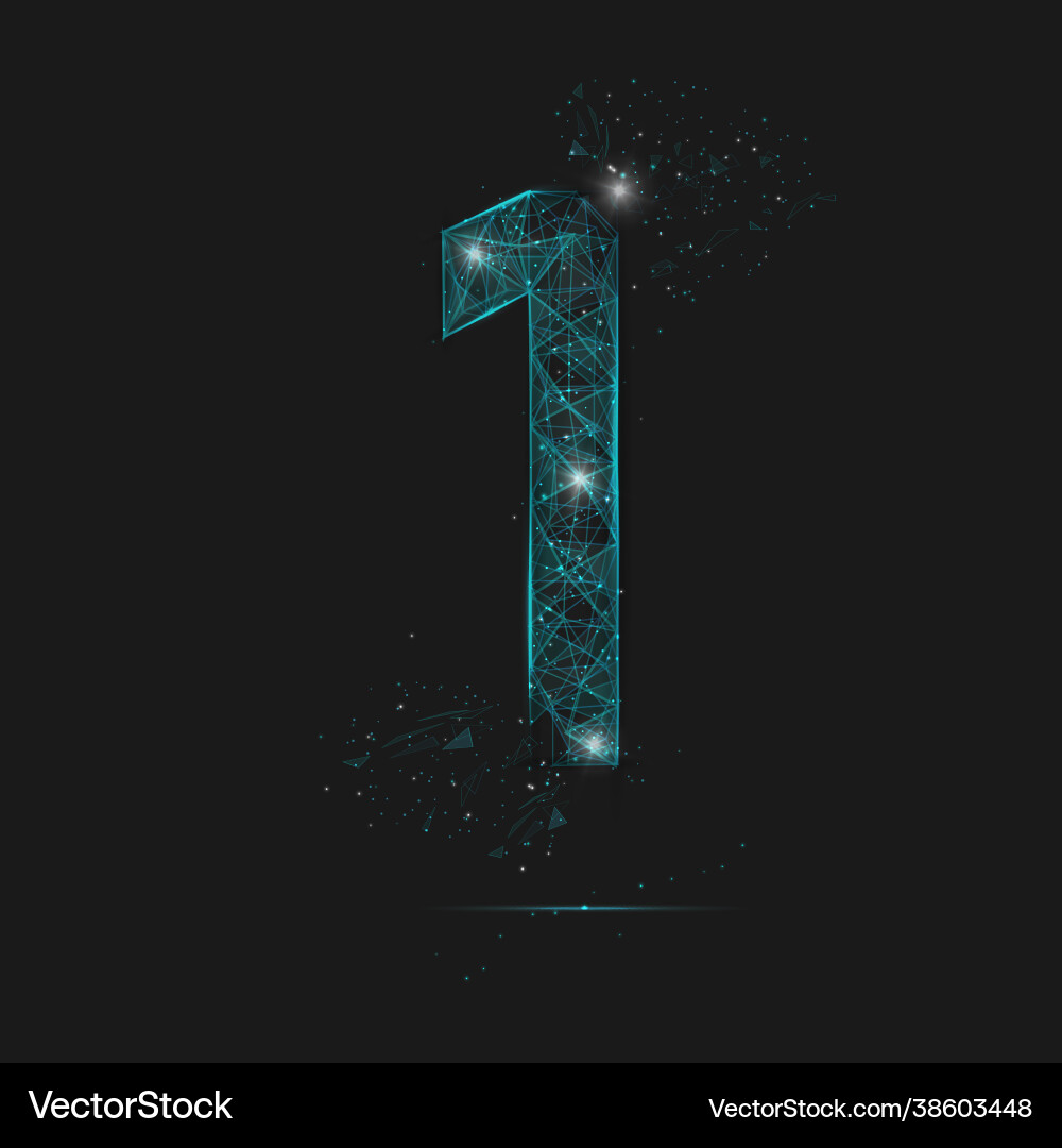 Abstract isolated blue image a number one Abstract isolated blue image a number one vector image