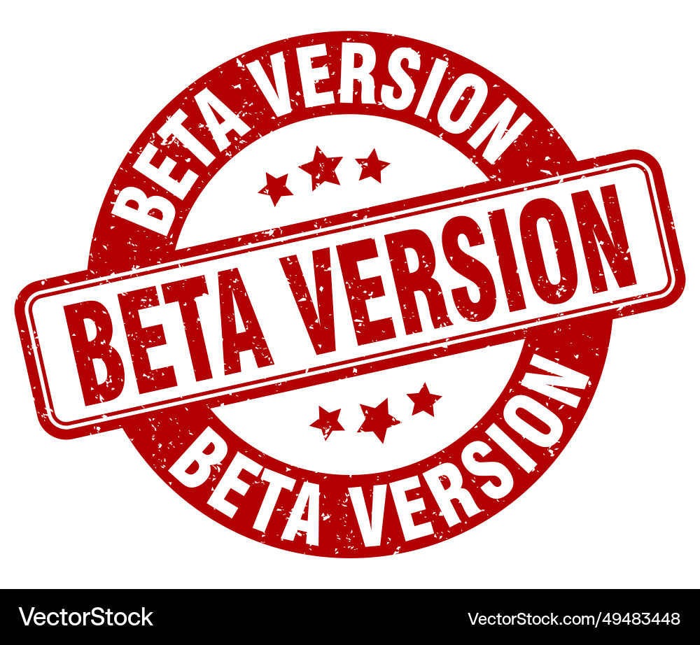 Beta version stamp label round vector image