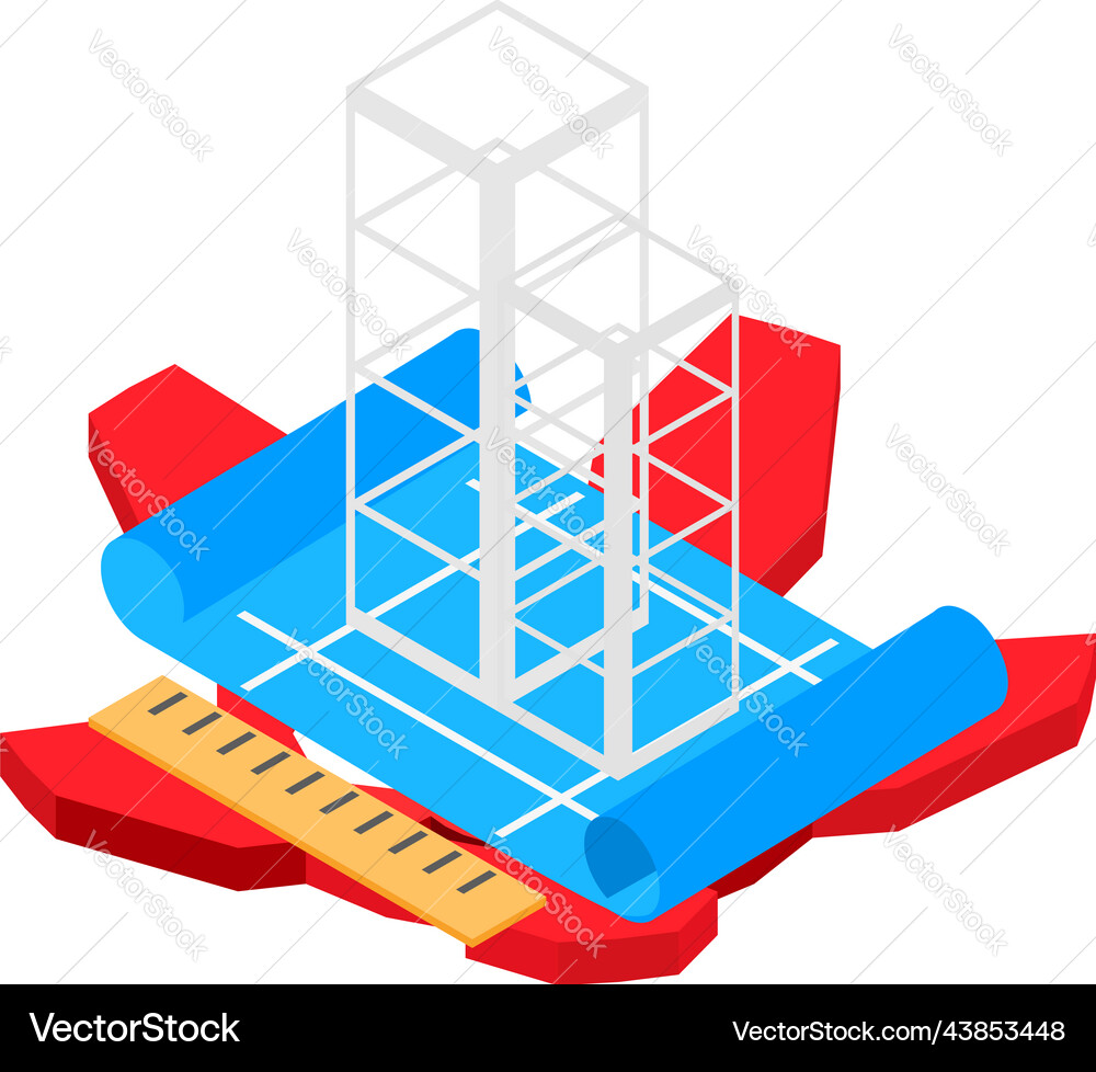 Building project icon isometric Building project icon isometric Vector Image