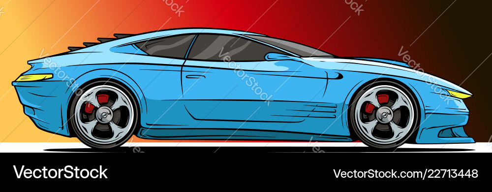 Cartoon cool modern blau Sportwagen Cartoon cool modern blau Sportwagen vektorbild