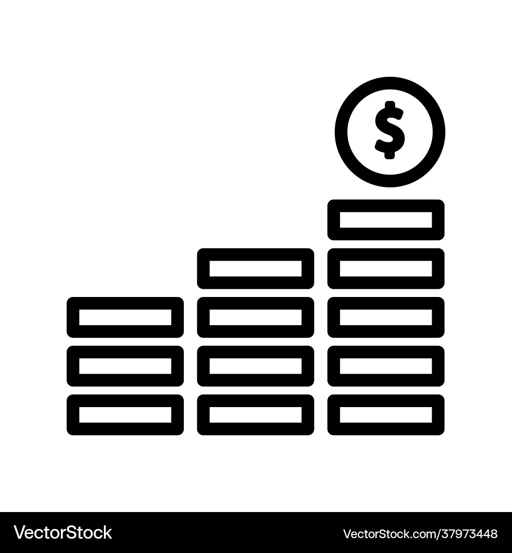 Chart line icon business symbol simple editable Chart line icon business symbol simple editable vector image