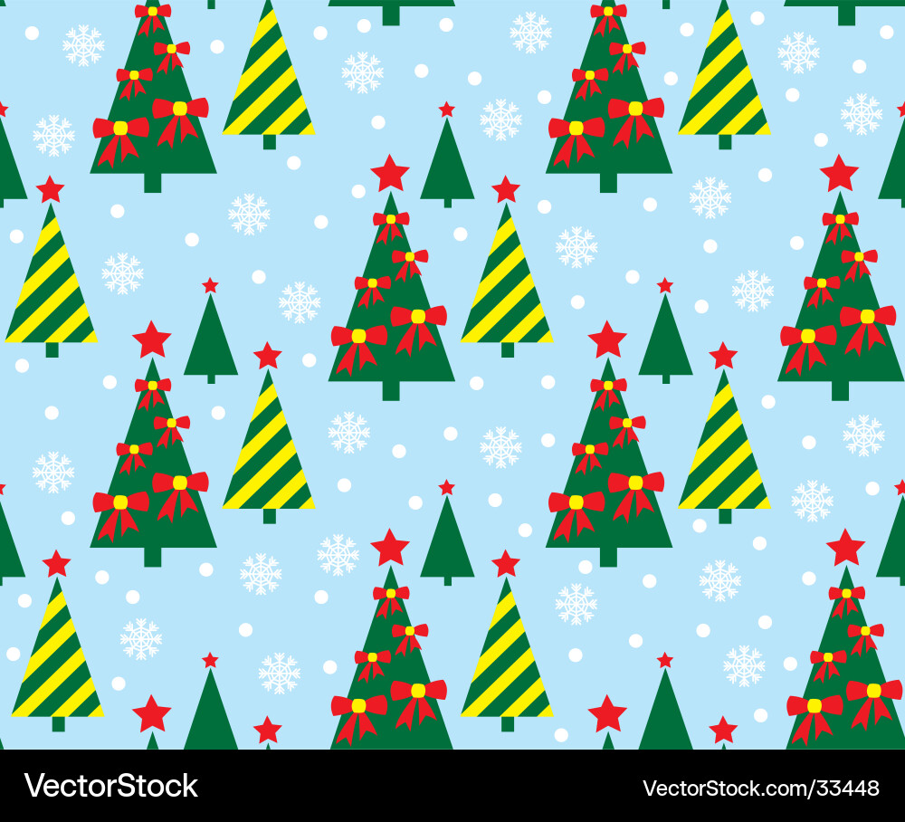 Christmas tree seamless pattern Vector Image