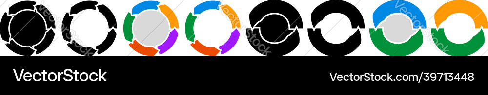 Circular arrows for steps stages phases concepts Circular arrows for steps stages phases concepts vector image