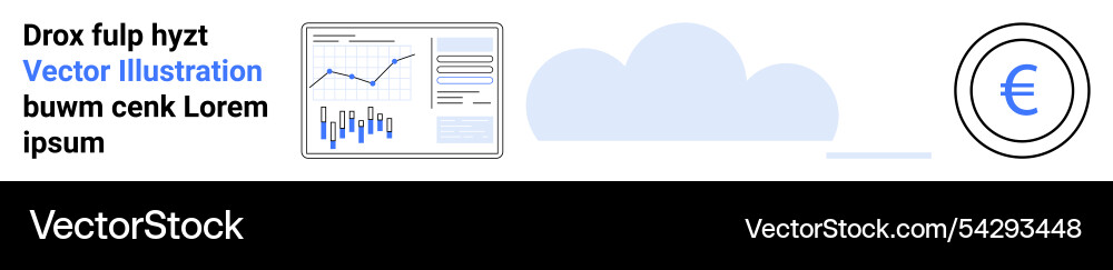 Data dashboard with graphs cloud icon and euro Data dashboard with graphs cloud icon and euro vector image
