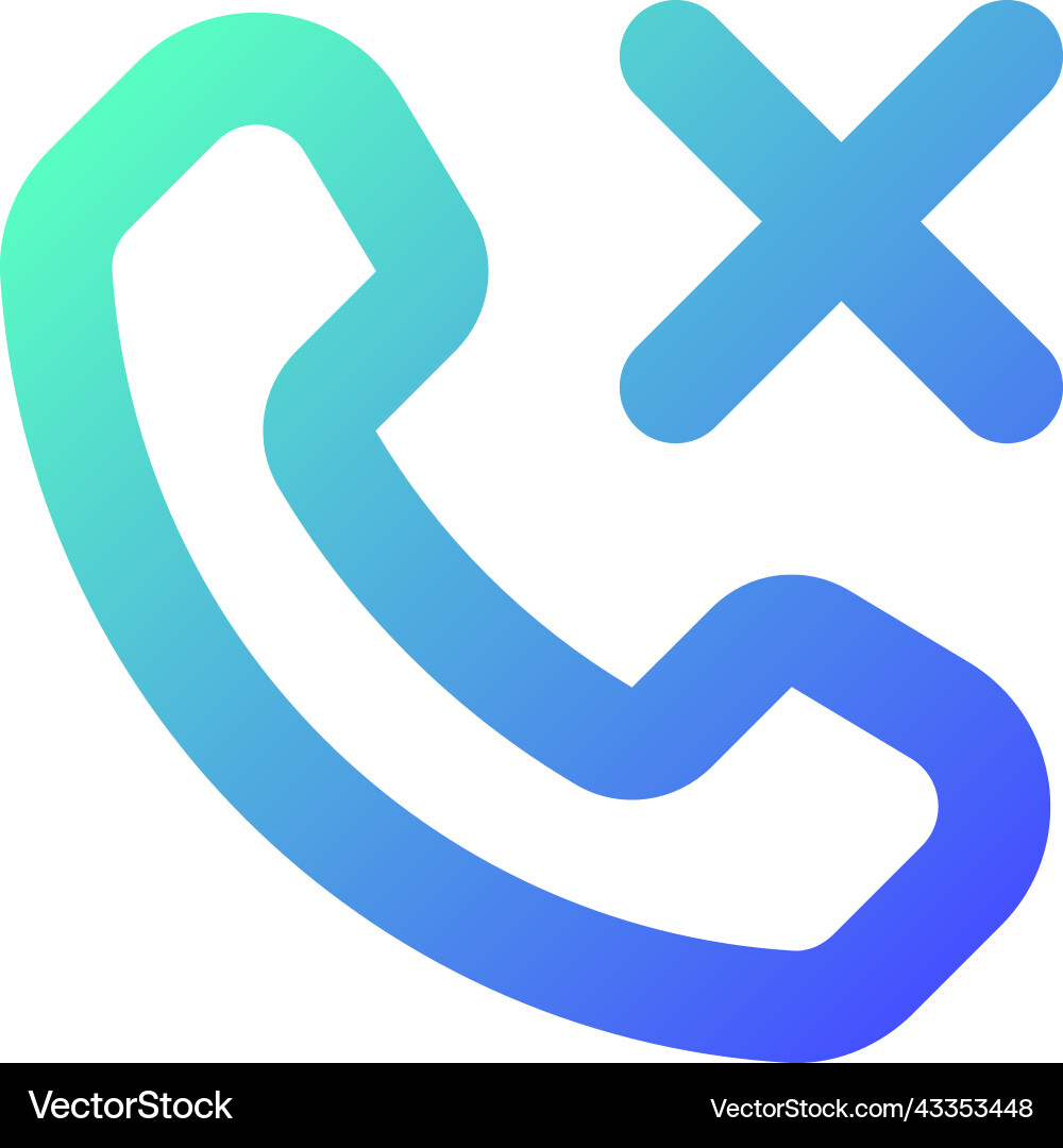 Decline phone call pixel perfect gradient linear Vector Image