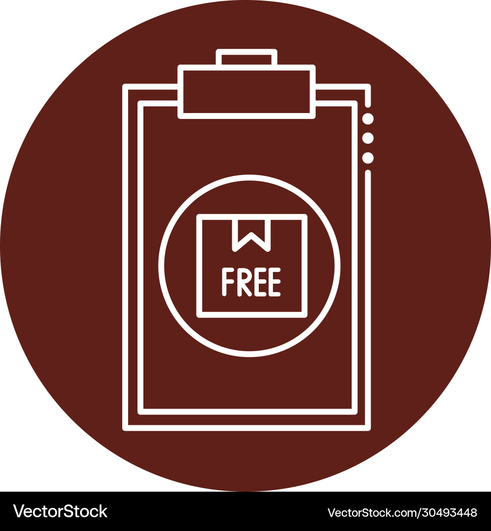 Delivery free checklist block line style icon vector image