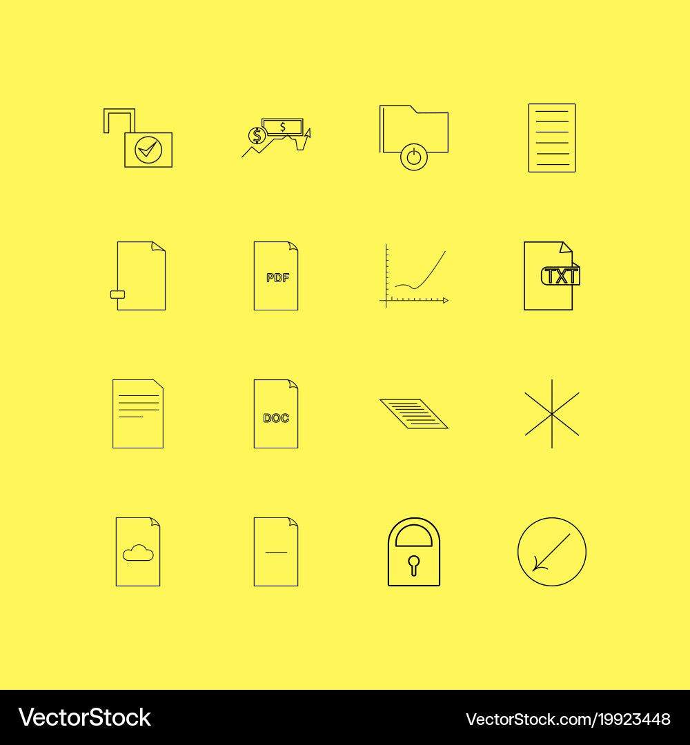 Files and folders linear icon set simple outline Vector Image