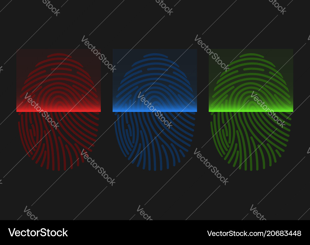 Fingerprint scan icons Fingerprint scan icons vector image