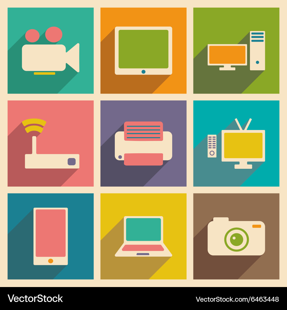 Flat with shadow concept and mobile application Vector Image