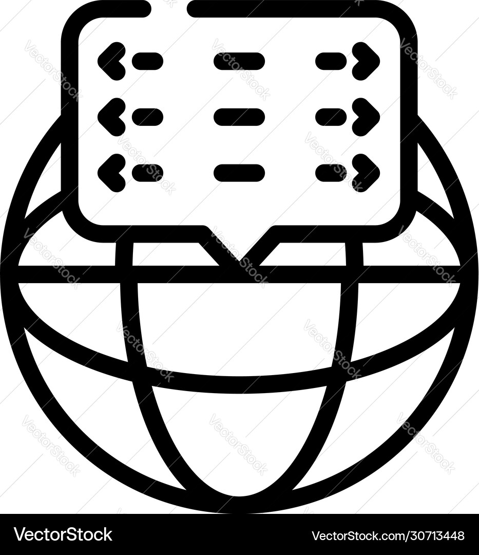 Global coding icon outline style Global coding icon outline style vector image