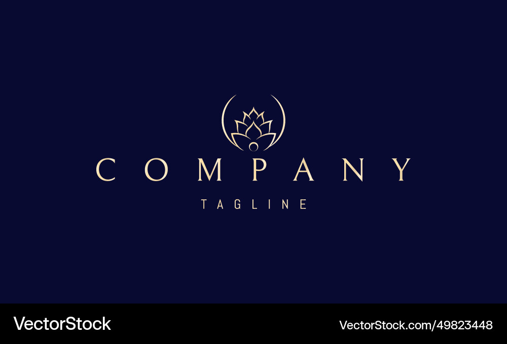 Golden logo with an abstract image Golden logo with an abstract image Vector Image