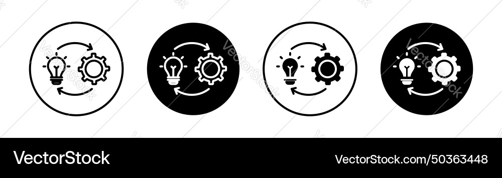 Implementation icon set business execute vector image