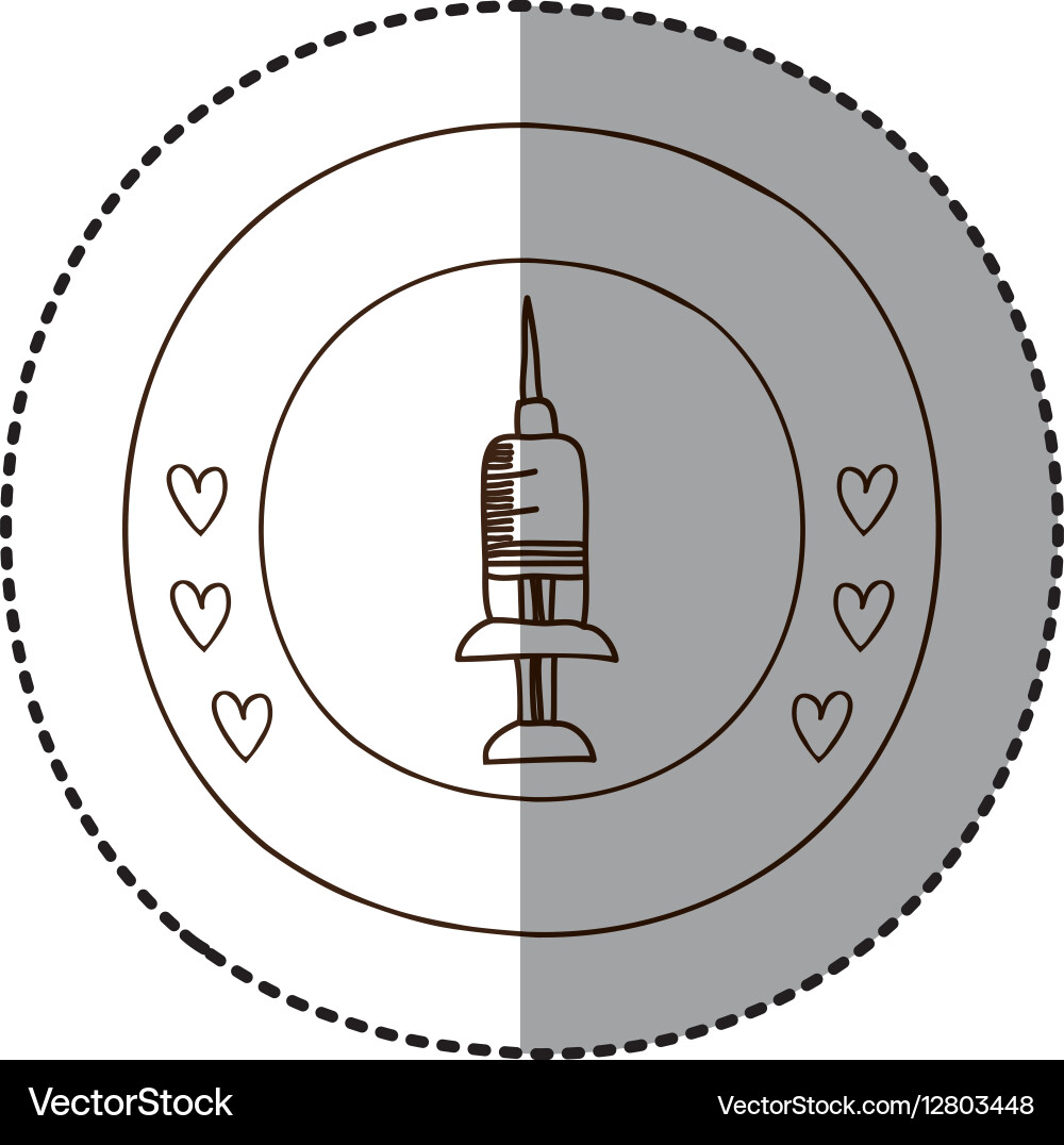 Monochrome circular frame with middle shadow vector image