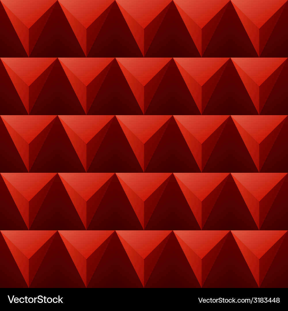 Red regular triangular background vector image