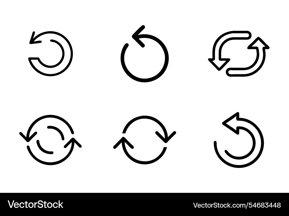 Reload icon bundle set in style Reload icon bundle set in style Vector Image