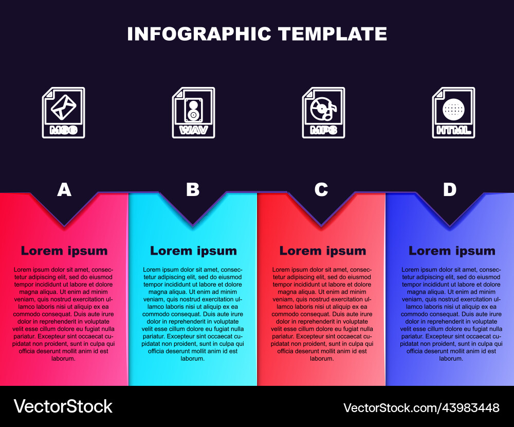 Set line msg file document wav mp3 and html Set line msg file document wav mp3 and html vector image