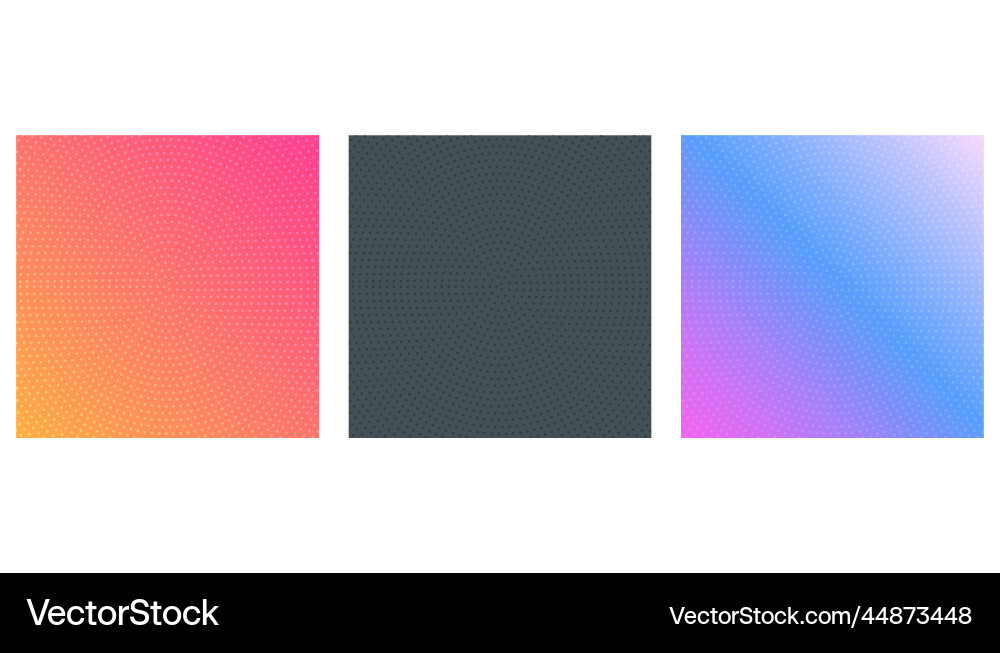 Set of halftone circle texture background grid Set of halftone circle texture background grid vector image