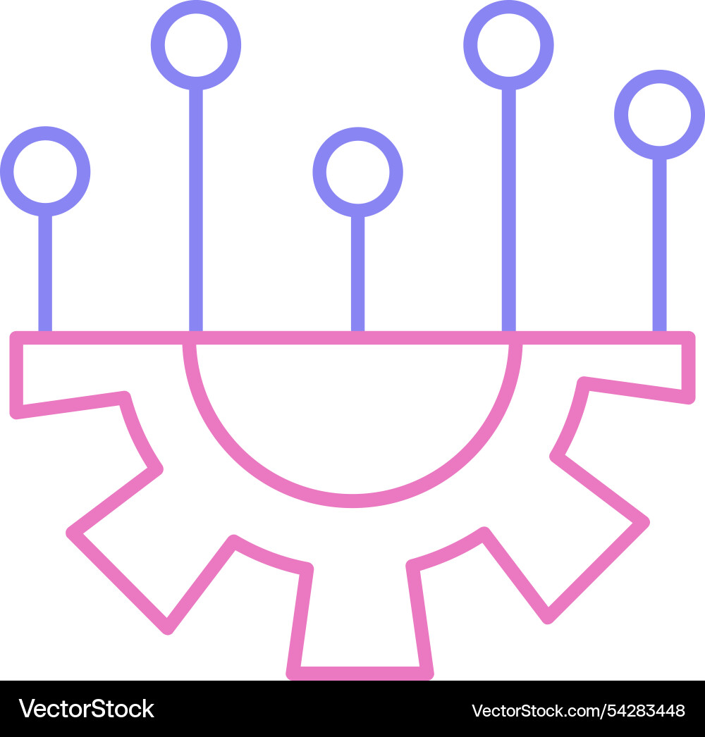 Setting line two colour icon Vector Image