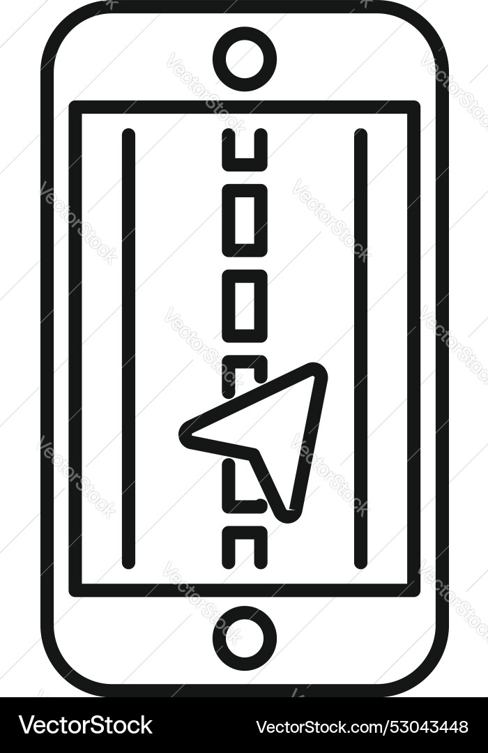 Smartphone showing navigation app with cursor Smartphone showing navigation app with cursor vector image