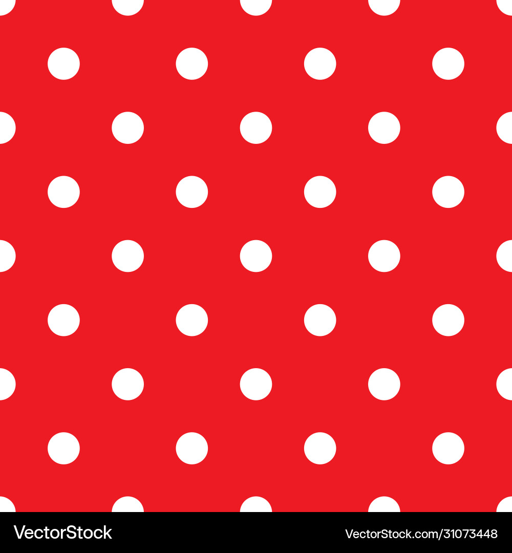 Tile pattern with white polka dots on red Tile pattern with white polka dots on red vector image