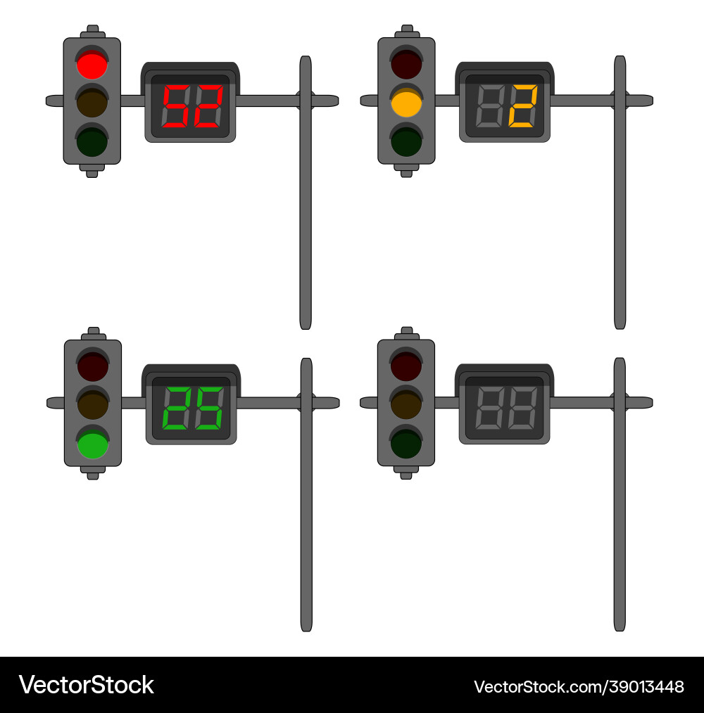 Traffic light with timer Vector Image