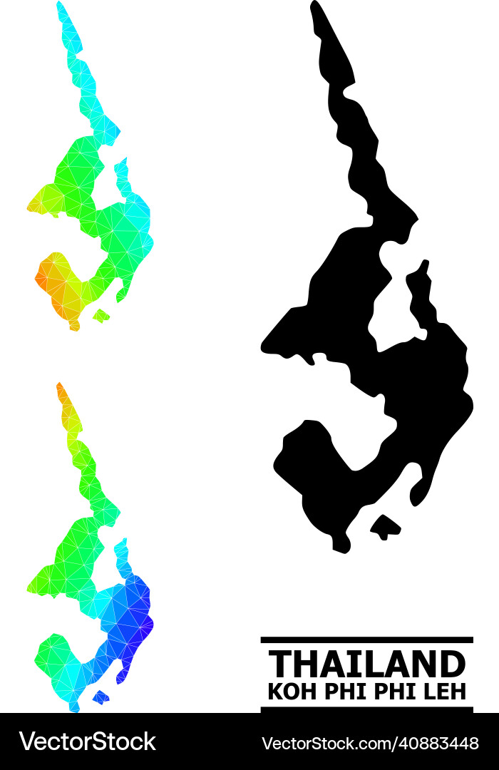Triangle filled spectral colored map of koh phi Triangle filled spectral colored map of koh phi vector image