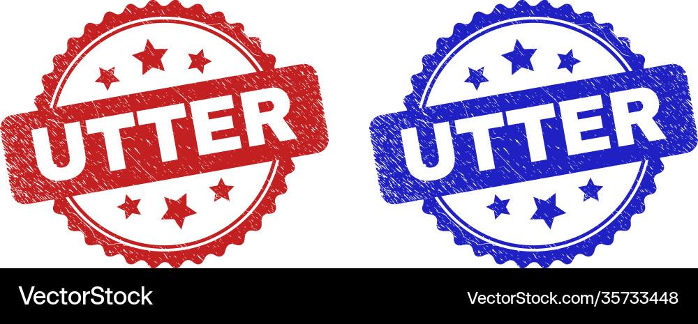 Utter rosette seals using corroded texture Vector Image