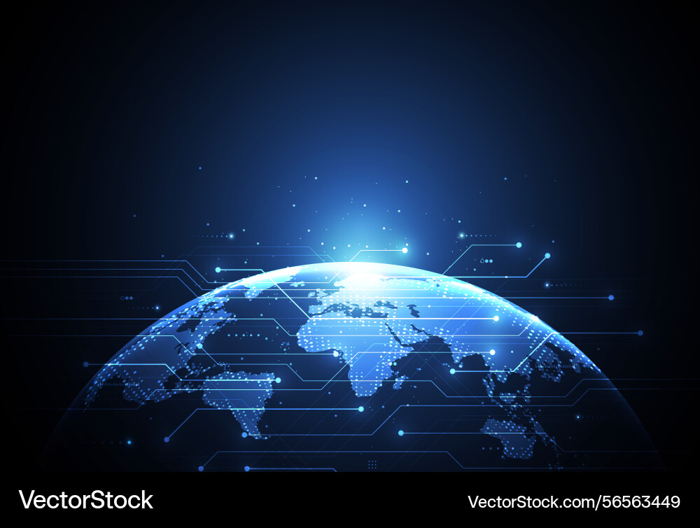 Abstract global network connection on technology Abstract global network connection on technology vector image