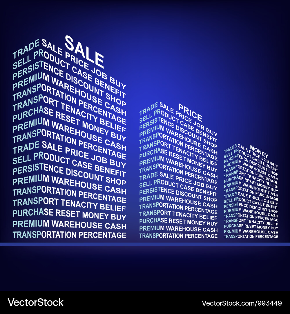 Building made up of words trade Vector Image