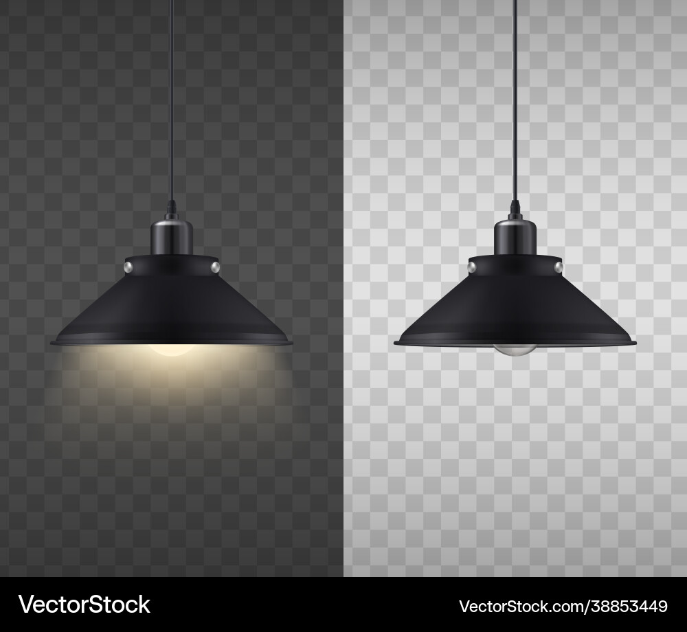 Ceiling lamp transparent design concept vector image