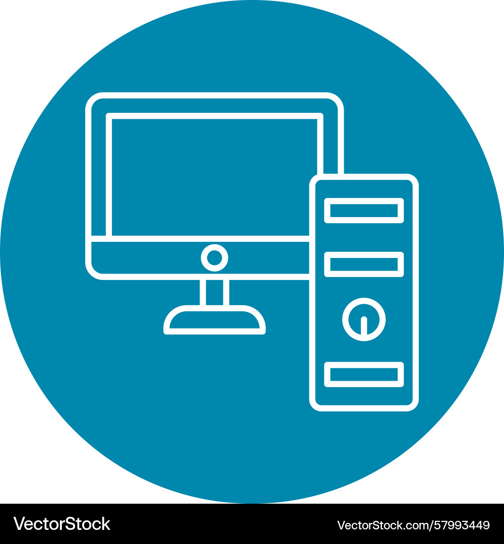Computer Line - Circle Form Vector Image