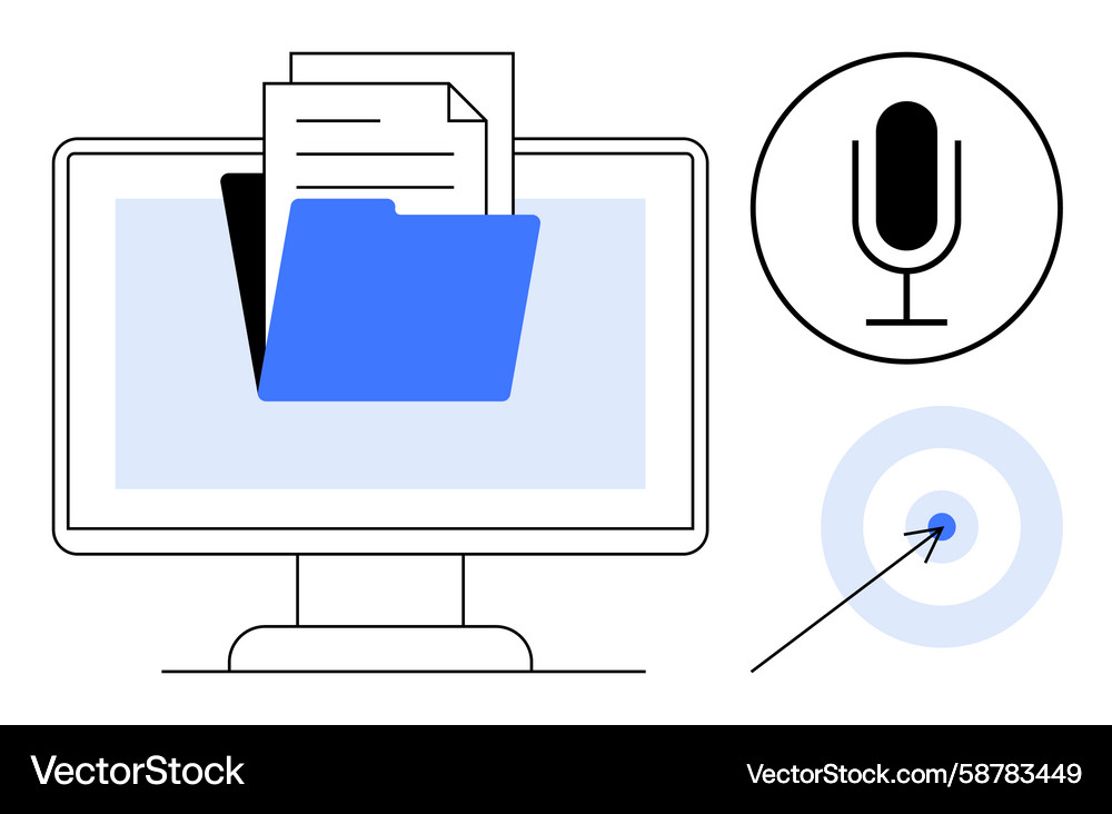 Digital file management with audio integration Vector Image